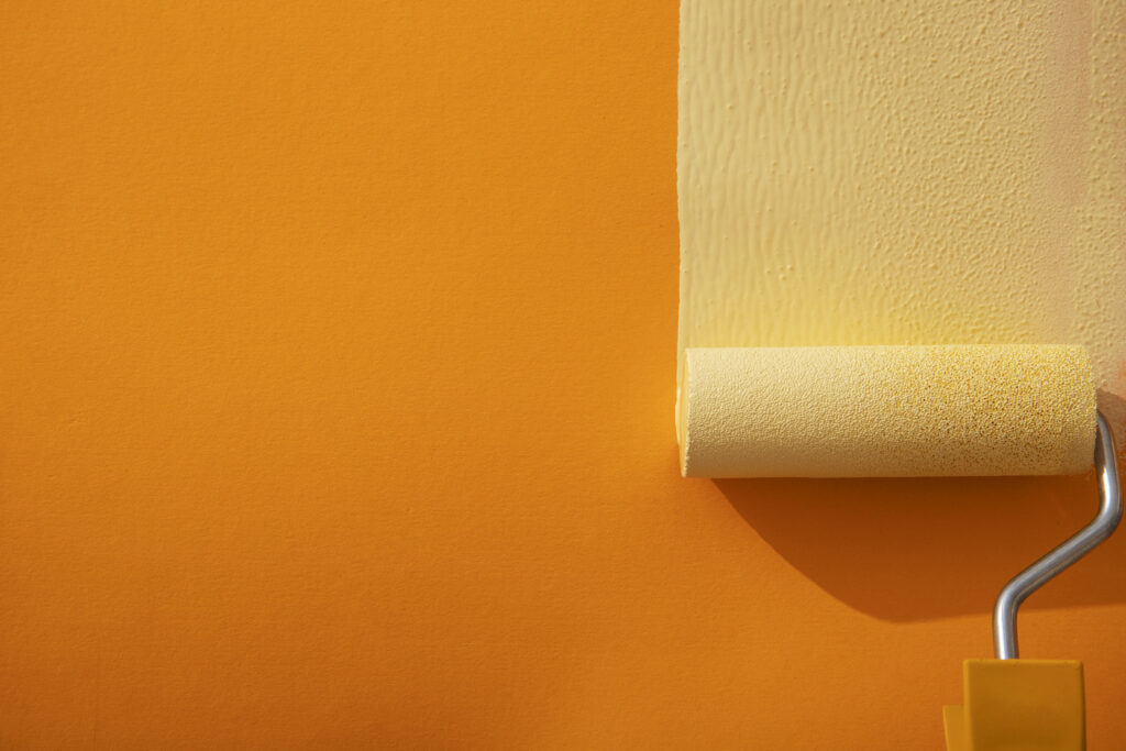 assortment painting items with yellow paint (1)