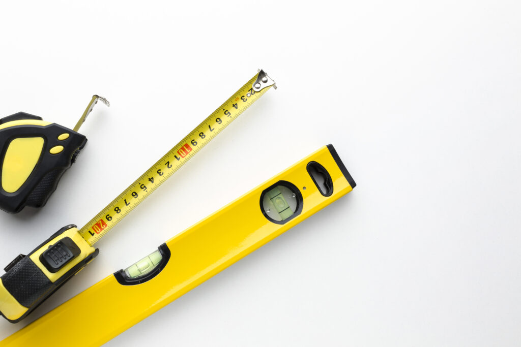 yellow tools with copy space